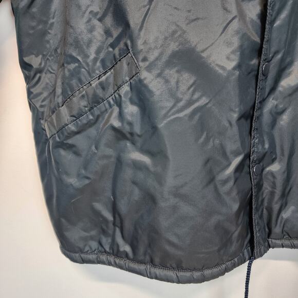 Vintage Auburn Sportswear Button Up Longline Nylon Jacket Fleece Lined 2XL Blue - Picture 7 of 13